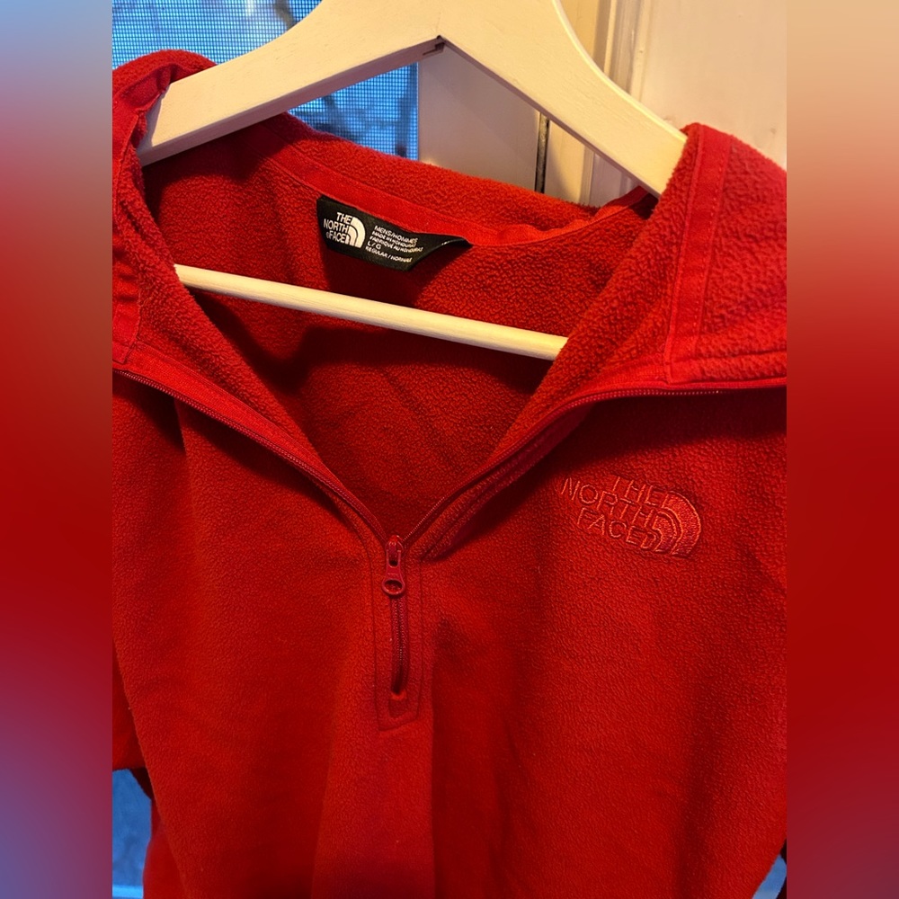 Red North Face Fleece Pullover